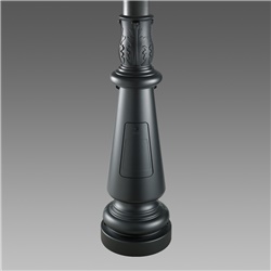 Palo illuminazione LED base 1410 altezza 3365mm antracite RAL7021 uso esterno