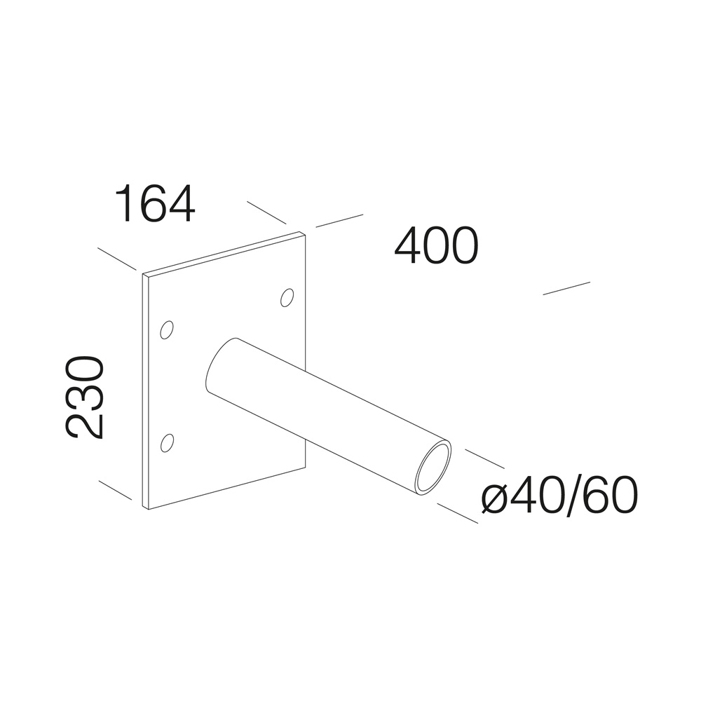 Attacco a parete 248 RAL9006 argento sabbiato illuminazione LED design moderno risparmio energetico