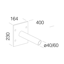 Attacco a parete 248 RAL9006 argento sabbiato illuminazione LED design moderno risparmio energetico