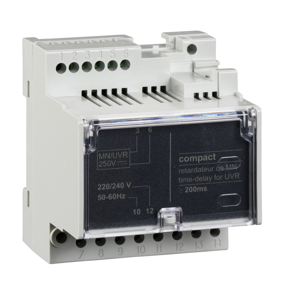Temporizzatore relè per sganciatore MN 220-240 Vca 50/60 Hz compatibile PowerPact ed Easypact per interruttori automatici Powerpact B-frame