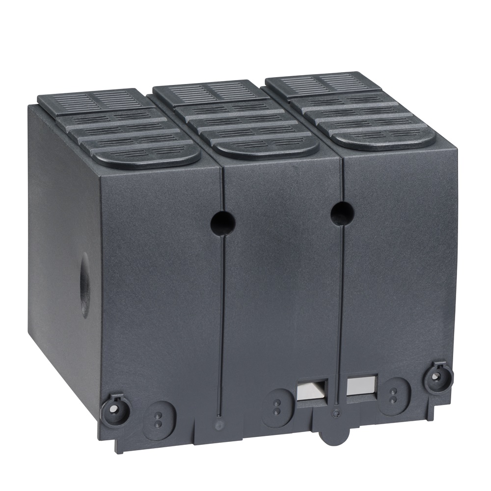 Copriterminali 3 poli lungo isolamento per dispositivi Compact NSX 100-250 protezione IP40 IK07 uso elettrico industriale