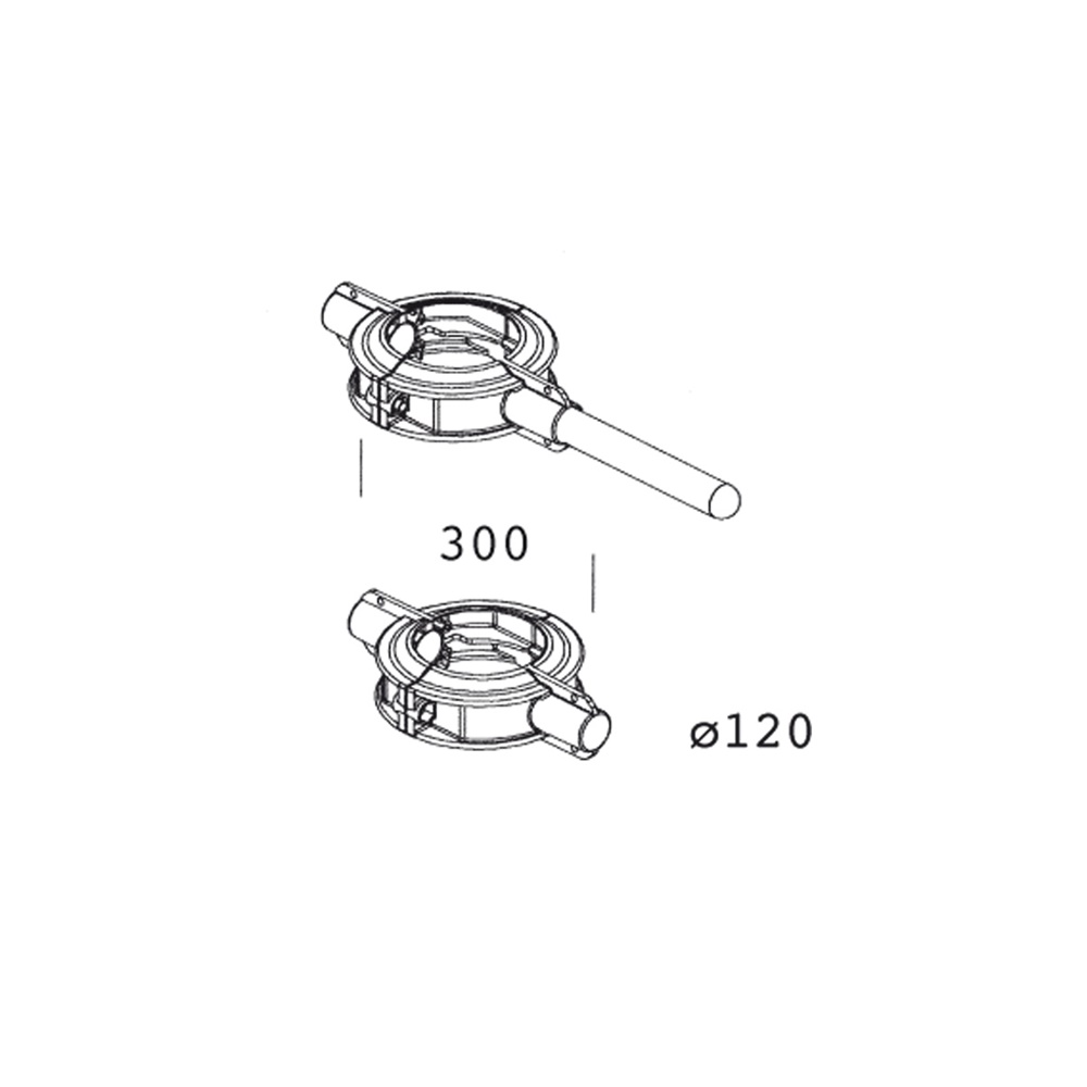 Attacco stendardo lungo 300mm Grey9007 per illuminazione esterni