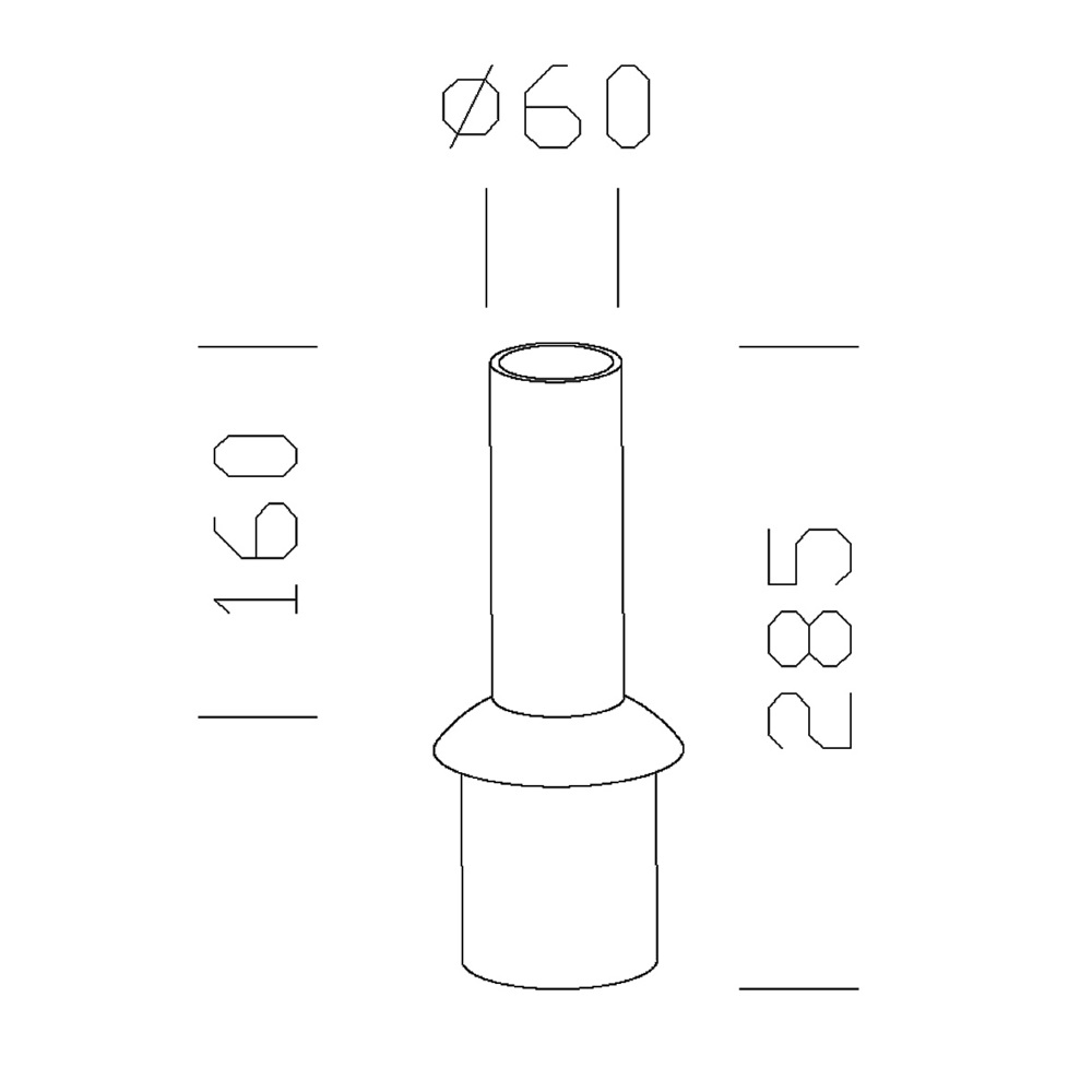 RACCORDO TESTA PALO 528 ANTRACITE