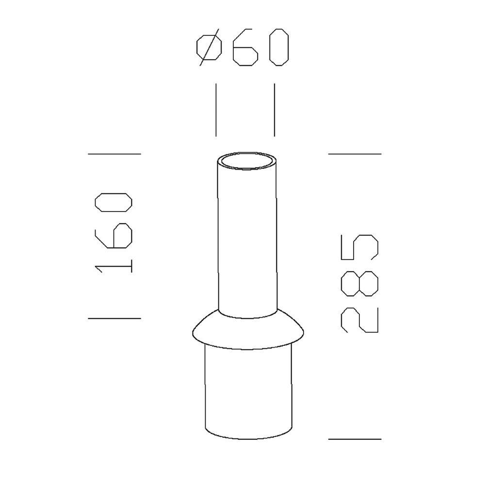 Raccordo testa palo 60mm acciaio galvanizzato esterni