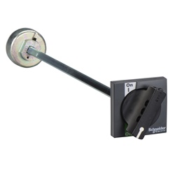 Manovra rotativa rinviata nera per sezionatori Compact INS250 isolamento IP55 IK08 controllo frontale blocco lucchetto