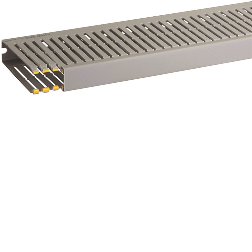 T1-EN 25x100 G Canaletta con coestruso morbido modulo 10 feritoia 4 GRIGIO