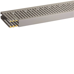 T1-EN 25x100 G Canaletta con coestruso morbido modulo 10 feritoia 4 GRIGIO
