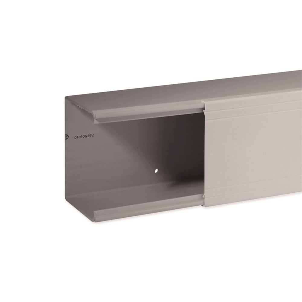 TA-EN 100x80 G Canale porta cavi a base piana GRIGIO