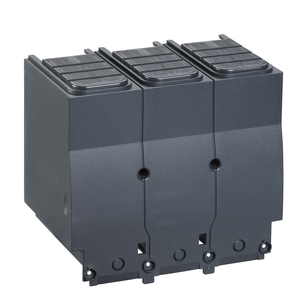 Copriterminali lungo 3 poli per dispositivi Compact NSX 400/630 protezione IP40 isolamento sicurezza elettrica