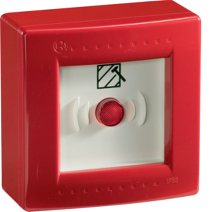 IP55 CE PULS R Centralino stagno con pulsante illuminabile ROSSO