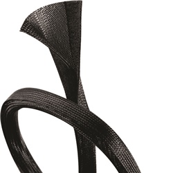 STRIP STRAP Guaina raccoglicavi in poliestere con velcro diam. max 22mm NERO