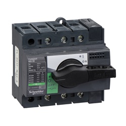 Interruttore sezionatore Compact INS80 80A 3 poli manopola nera isolamento frontale IEC