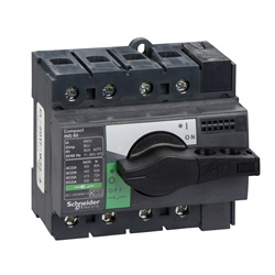 Interruttore sezionatore Compact INS80 80A 4 poli manopola nera isolamento frontale IEC
