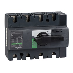 Interruttore sezionatore 4 poli 100A 690VAC manopola nera isolamento frontale IEC