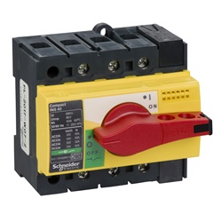 Interruttore sezionatore Compact INS40 40A 3 poli manopola rossa emergenza isolamento frontale