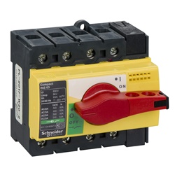 Interruttore sezionatore Compact INS63 63A 4 poli maniglia rossa emergenza isolamento frontale