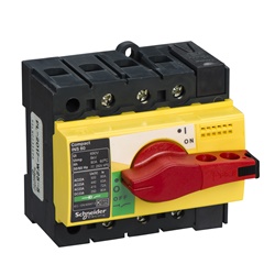 Interruttore sezionatore Compact INS80 80A 3 poli manopola rossa emergenza isolamento frontale