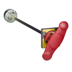 Manovra rotativa frontale rossa telescopica per dispositivi Compact INS320/400/630 isolamento e spegnimento emergenza IP55 IK08