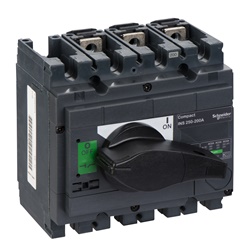 Interruttore sezionatore Compact INS250 200A 3 poli maniglia nera isolamento frontale IEC