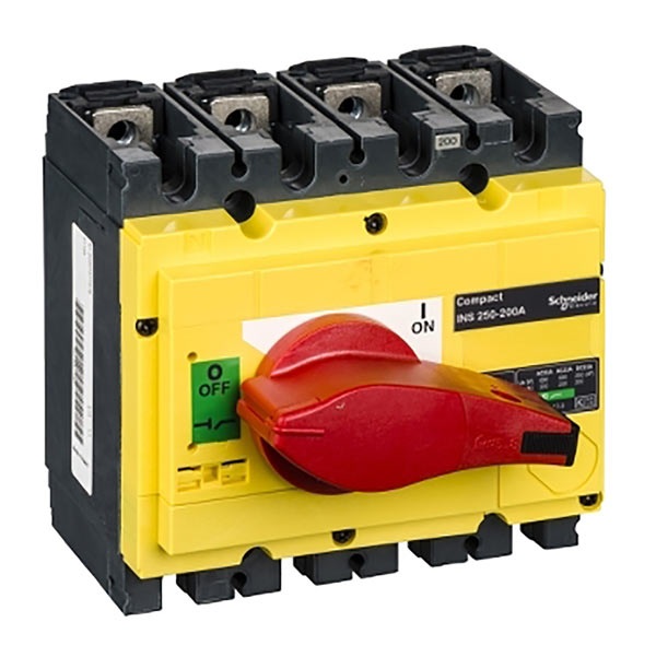 Interruttore / sezionatore Compact INS250 - 200 A - 4 poli - comando emergenza