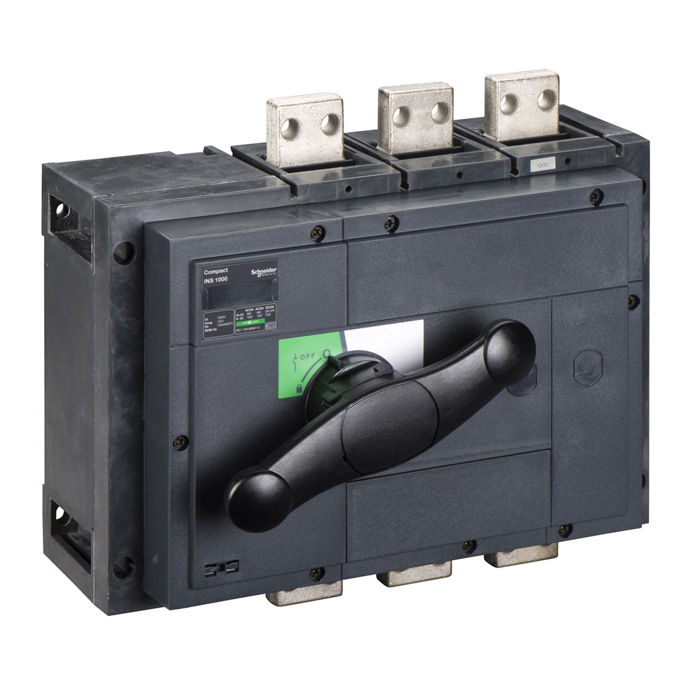 Interruttore sezionatore 3 poli 1000A maniglia nera isolamento frontale IEC 60947-1/3
