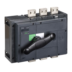 Interruttore sezionatore fisso 3 poli 1600A maniglia rotativa nera isolamento IEC