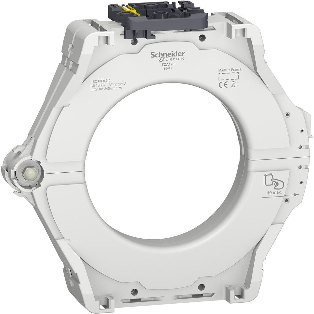 Toroide aperto TOA120 diametro interno 120 mm corrente nominale 250A per monitoraggio guasti isolamento Vigilohm Vigirex