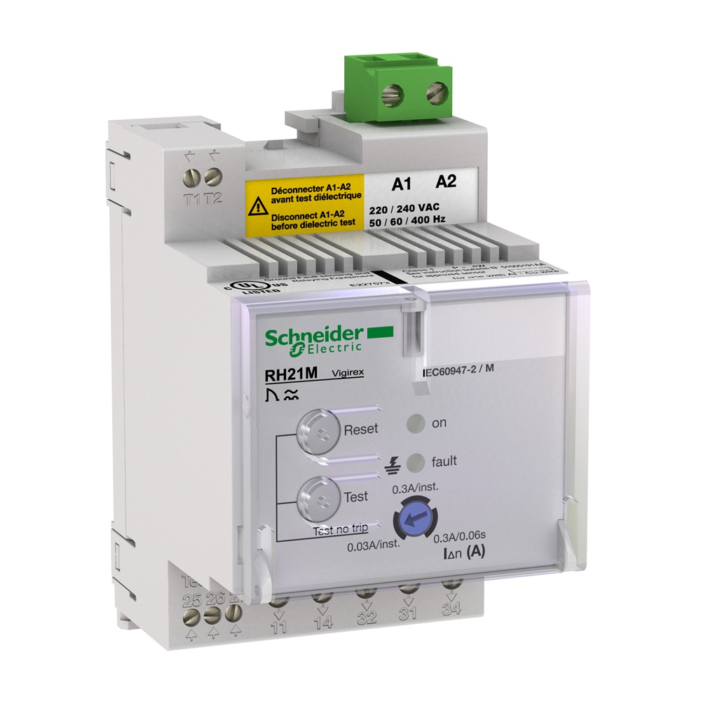Relè protezione differenziale VigiPacT RH21M 30/300 mA 220-240V montaggio su guida DIN