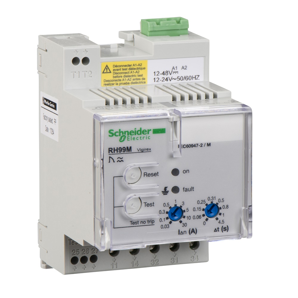 Relè protezione corrente differenziale VigiPacT RH99M 30mA-30A montaggio guida DIN protezione impianti elettrici