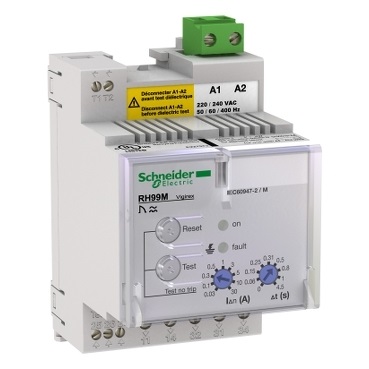 Relè di protezione corrente differenziale, VigiPacT, RH99M, 30mA-30A, 110/130VAC 50/60Hz, /VDC, montaggio su guida DIN