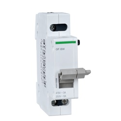 Contatto ausiliario aperto-chiuso OF 3A 415VAC 6A 250VAC montaggio sinistro interruttori Acti9 iSW fino 32A guida DIN IP20/IP40