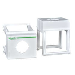 Supporto pulsante con piastra pretranciata diametro 22 mm per comandi industriali e terziari bianco RAL 9003
