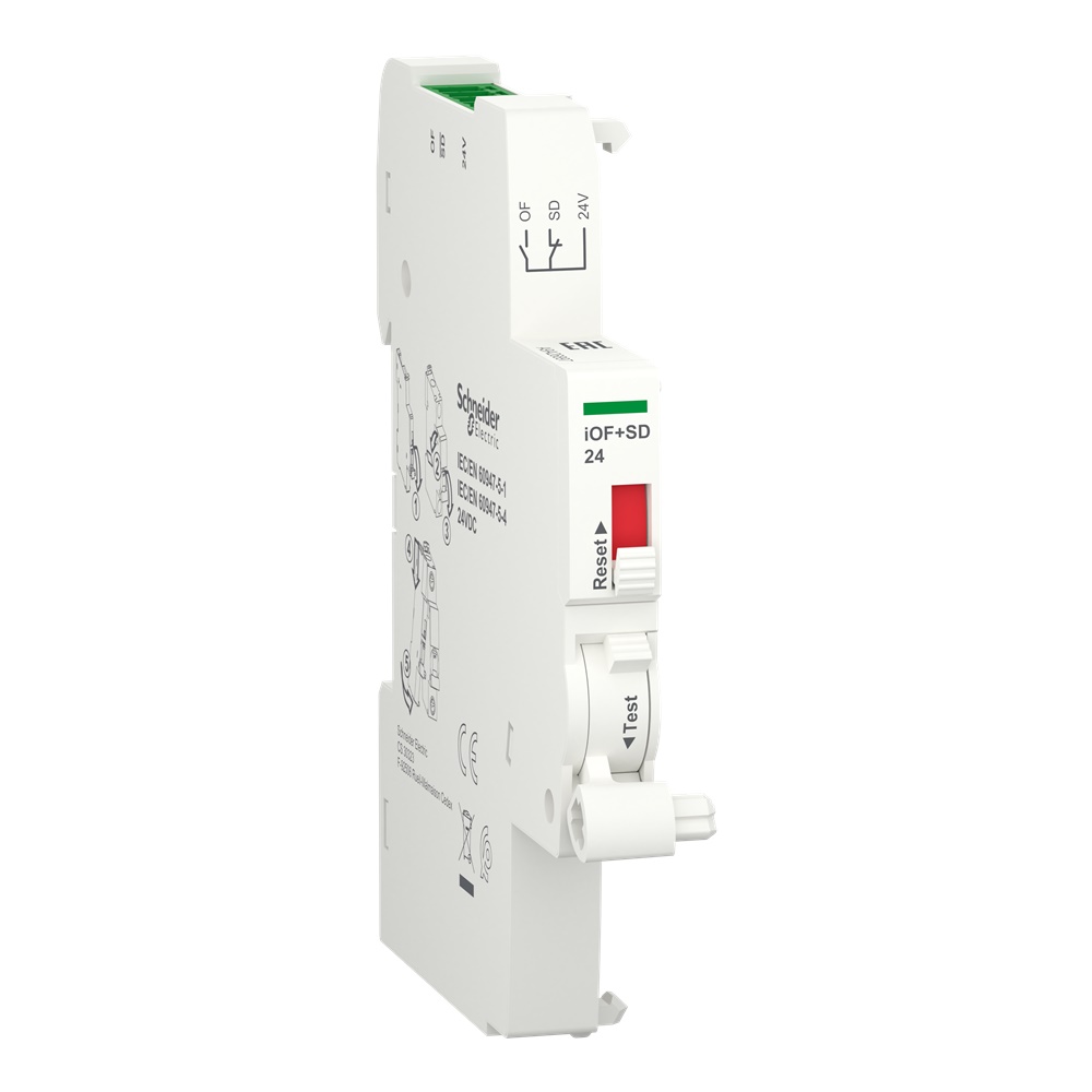 Contatto segnalazione aperto-chiuso 24Vcc doppio ausiliario per terminali iC60 iID Acti9