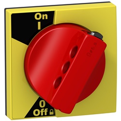 Manovra rotativa rossa per dispositivi modulari iC60 con protezione IP55 e funzione blocco lucchetto