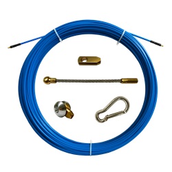 Sonda nylon-acciaio Ø6 mm 30 m con terminali intercambiabili per ispezione condotte