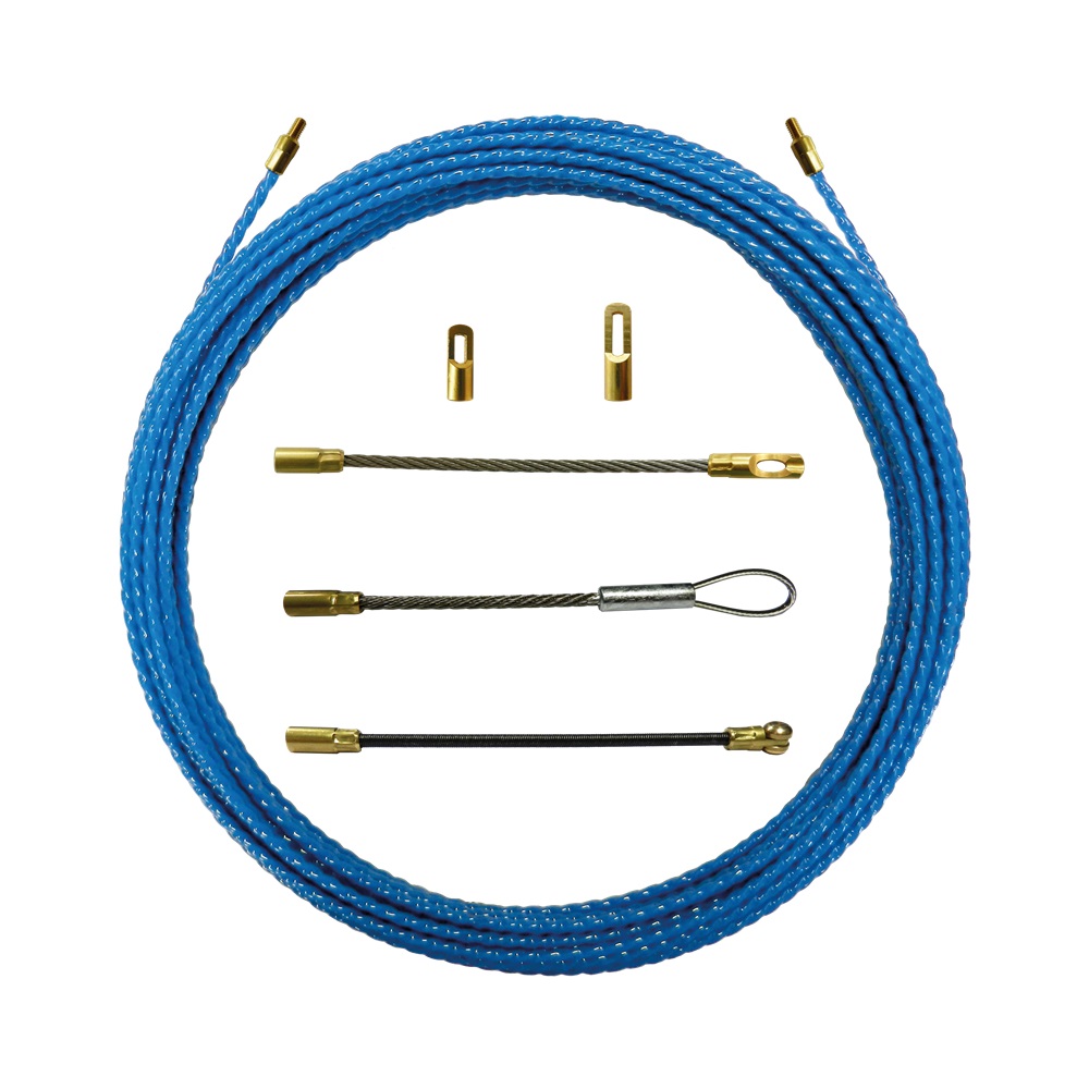 Sonda monofilo poliestere Ø4 mm 30 m con teste intercambiabili per ispezioni elettriche in condotti