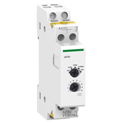 Ausiliario temporizzato Acti9 iATEt 24-240V CA/CC montaggio su guida DIN IP20/IP40 per relè e contattori