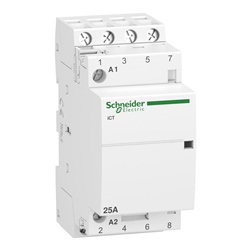Contattore modulare iCT 4 poli 25A comando 230-240Vca per controllo motori HVAC