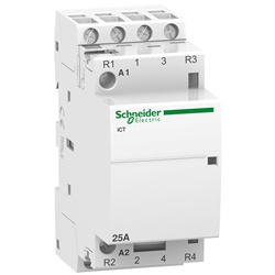 Contattore modulare Acti 9 iCT 2NA+2NC 25A comando 230-240Vca per controllo carichi HVAC e motori piccoli