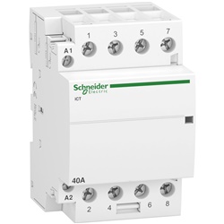 Contattore modulare iCT 4NA 40A comando 230-240Vca per controllo motori HVAC guida DIN IP20/IP40