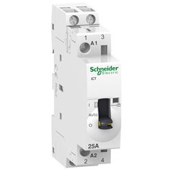 Contattore modulare Acti9 iCT 2 poli 2NA 25A comando 230-240V AC per controllo riscaldamento e ventilazione