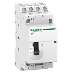 Contattore modulare iCT 3NA 25A comando manuale 230-240Vca per controllo carichi HVAC motori piccoli