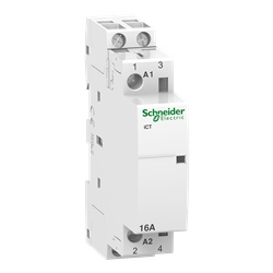 Contattore modulare iCT 2 poli 2NA 16A comando 24V AC per controllo motori e sistemi HVAC