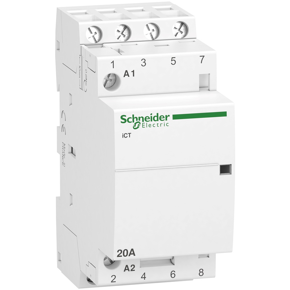Contattore modulare 4NA 20A comando 230-240Vca per controllo carichi HVAC e motori piccoli