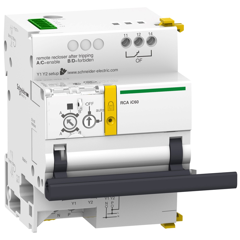 Telecomando Acti9 RCA 230 V CA per interruttori iC60 1-2P con interfaccia Ti24 controllo remoto e reset sicuro
