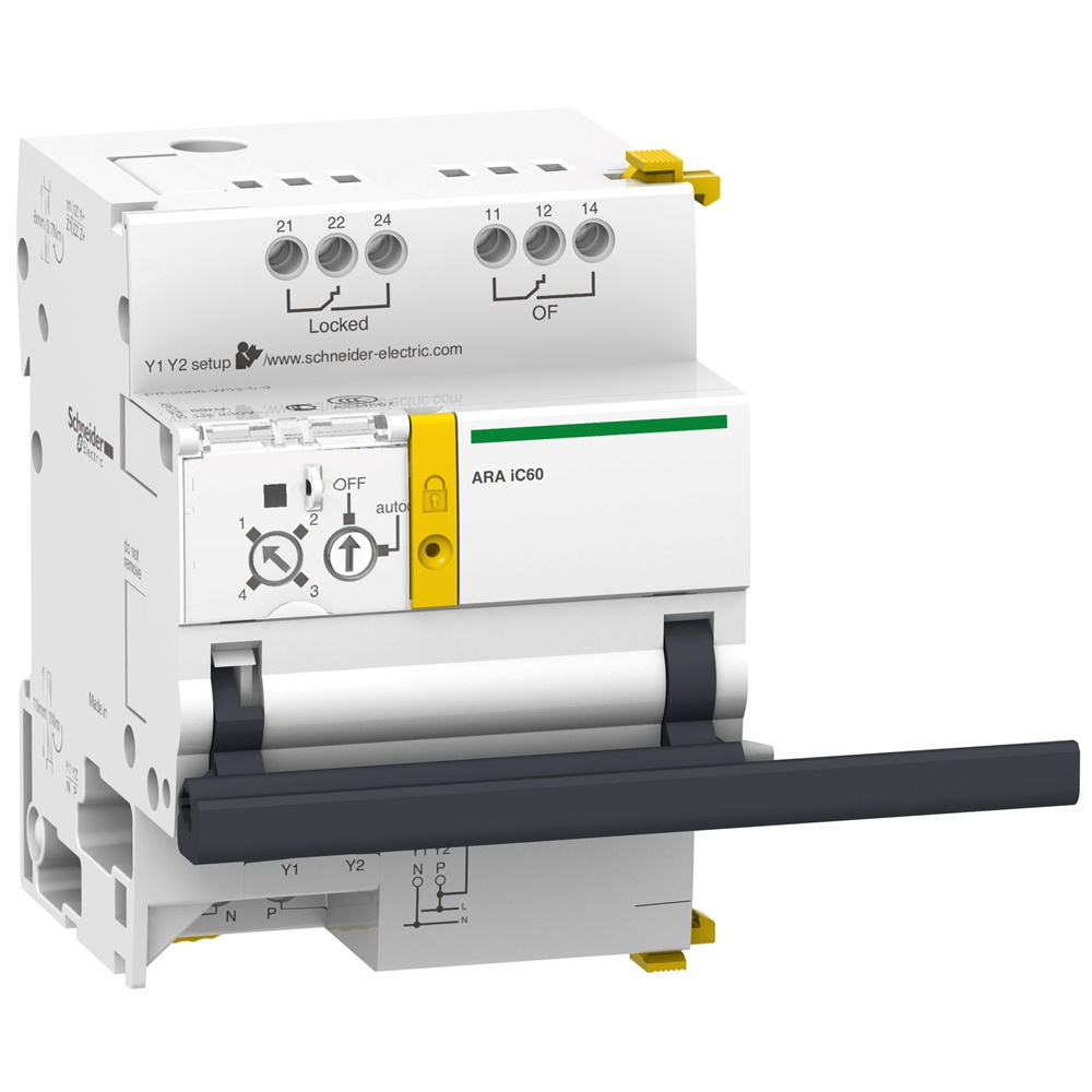 Ausiliario riarmo automatico Acti9 iC60 3-4 poli 230 V CA 4 programmi per installazioni industriali e civili