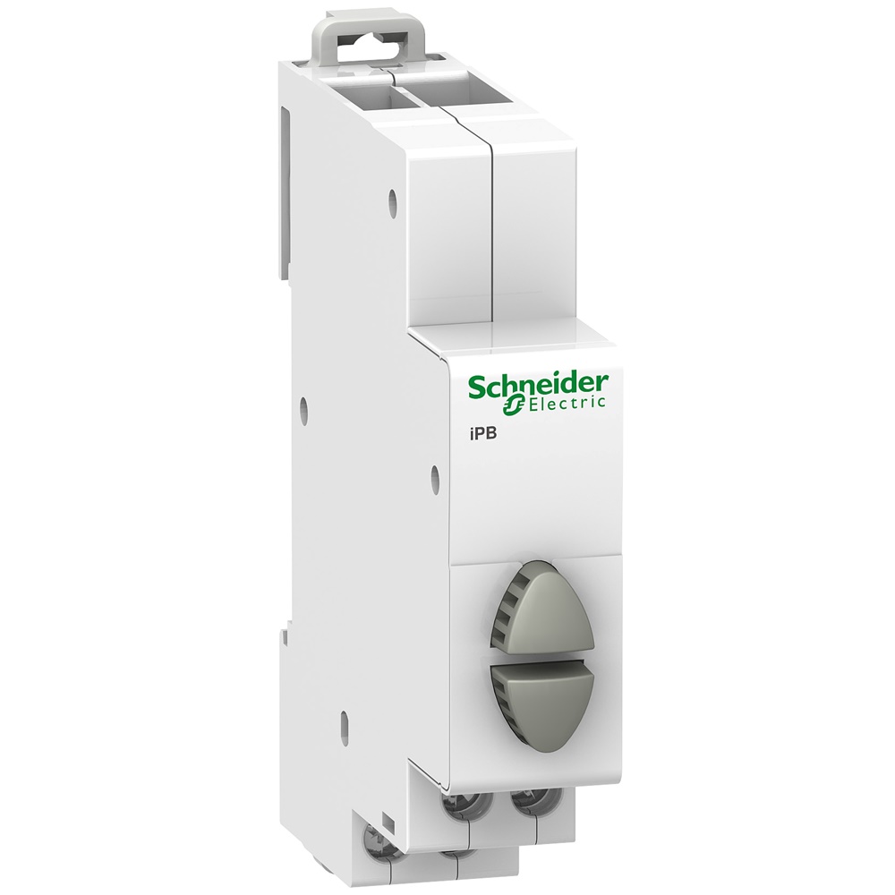 Pulsante modulare doppio 1NA+1NA 20A 250V grigio per controllo circuiti elettrici