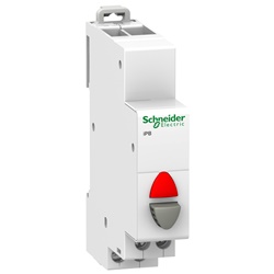 Pulsante iPB 1NC 20A 250Vca grigio con spia rossa 12-48Vca/cc per controllo elettrico