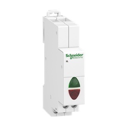 Spia modulare doppia verde rossa 110-230V CA per guida DIN Acti9 iIL