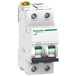 Interruttore magnetotermico modulare 2P 6A curva C protezione circuiti guida DIN IP20 IP40